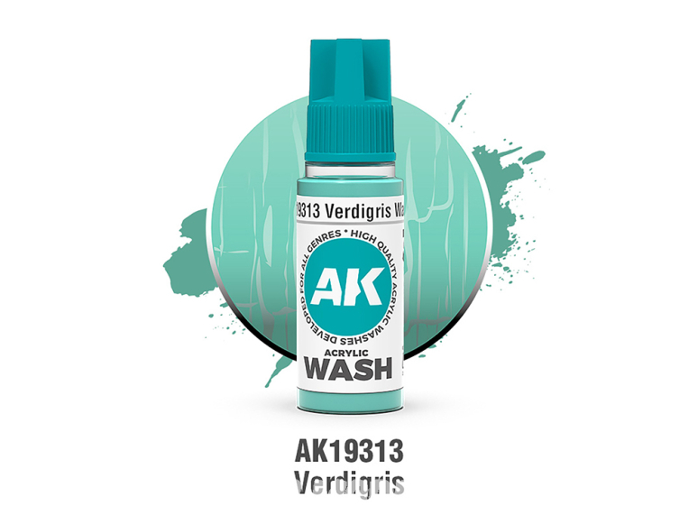 Ak interactive peinture AK19313 ACRYLIC WASH VERT DE GRIS 18ml