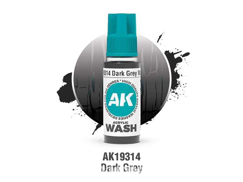 Ak interactive peinture AK19314 ACRYLIC WASH GRIS FONCÉ 18ml