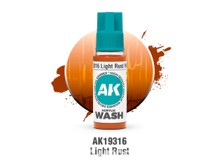 Ak interactive peinture AK19316 ACRYLIC WASH LÉGÈRE ROUILLE 18ml