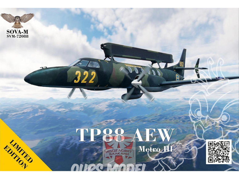 SOVA-M maquette avion 72088 Fairchild Metroliner TP-88 AEW Swedish Air Force 1/72