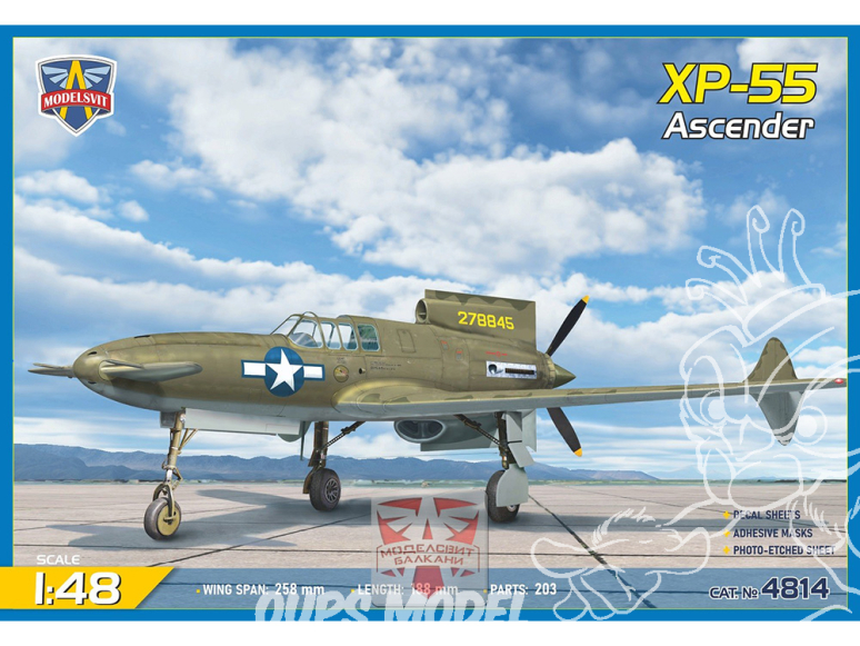 MODELSVIT maquette avion 4814 Curtiss-Wright XP-55 Ascender 1st Prototype 1/48