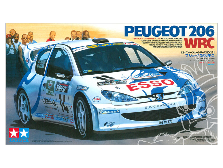 tamiya maquette voiture 24221 peugeot 206 wrc 1/24