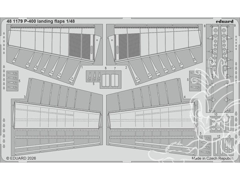 EDUARD photodecoupe avion 481179 Volets d'atterrissage P-400 Arma Hobby 1/48