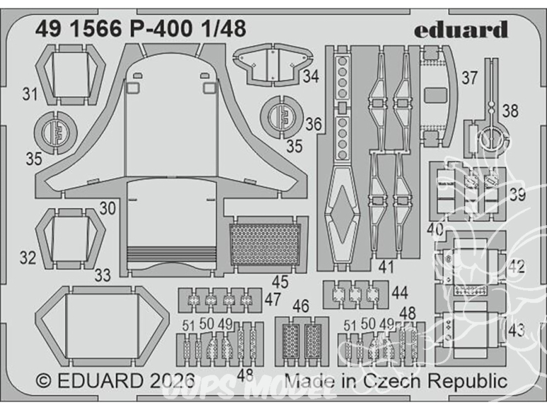 EDUARD photodecoupe avion 491566 Amélioration P-400 Arma Hobby 1/48