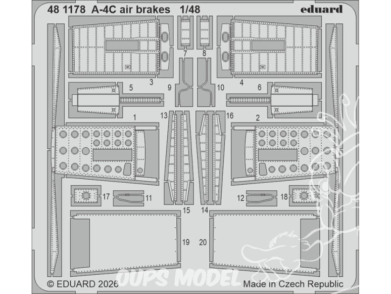 EDUARD photodecoupe avion 481178 Aérofreins A-4C Hobby Boss 1/48
