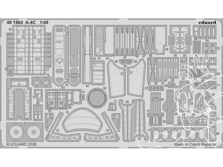 EDUARD photodecoupe avion 491564 Amélioration A-4C Hobby Boss 1/48