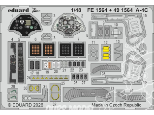 EDUARD photodecoupe avion FE1564 Zoom amélioration A-4C Hobby Boss 1/48