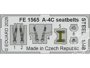 EDUARD photodecoupe avion FE1565 Harnais métal A-4C Hobby Boss 1/48