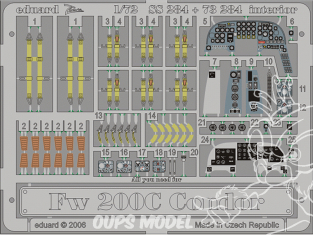 Eduard photodecoupe avion 73284 Intérieur Focke Wulf Fw 200C Condor Revell 1/72