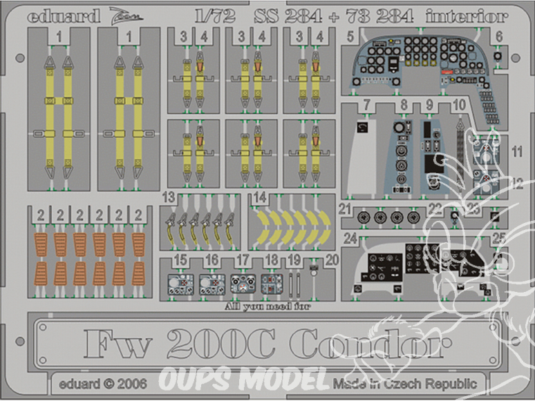 Eduard photodecoupe avion 73284 Intérieur Focke Wulf Fw 200C Condor Revell 1/72