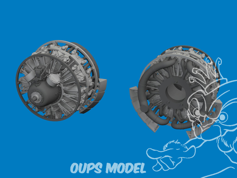 Eduard kit d'amelioration avion brassin Print 6481013 Moteurs B-26B/C Icm 1/48