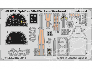 EDUARD photodecoupe avion 49674 Spitfire Mk.IXc Late 1/48