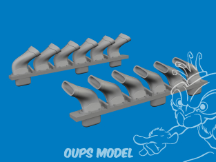 Eduard kit d'amelioration brassin Print 672435 Echappement 6 sorties Fishtail Spitfire Mk.V Eduard 1/72