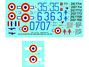 DECALQUES BERNA DECALS BD48-167 Martin B-26C Marauder Armée de l'air 1944 1/48