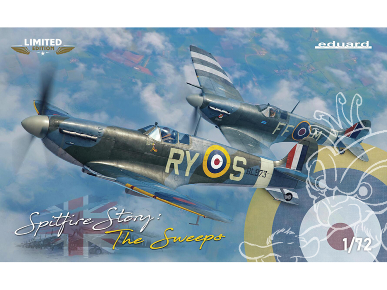 EDUARD maquette avion 2154 Spitfire Story - The Sweeps Edition Limitée Dual Combo 1/72