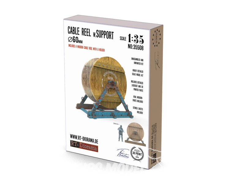 RT-Diorama 35508 Enrouleur de câble avec support Ø60 mm 1/35