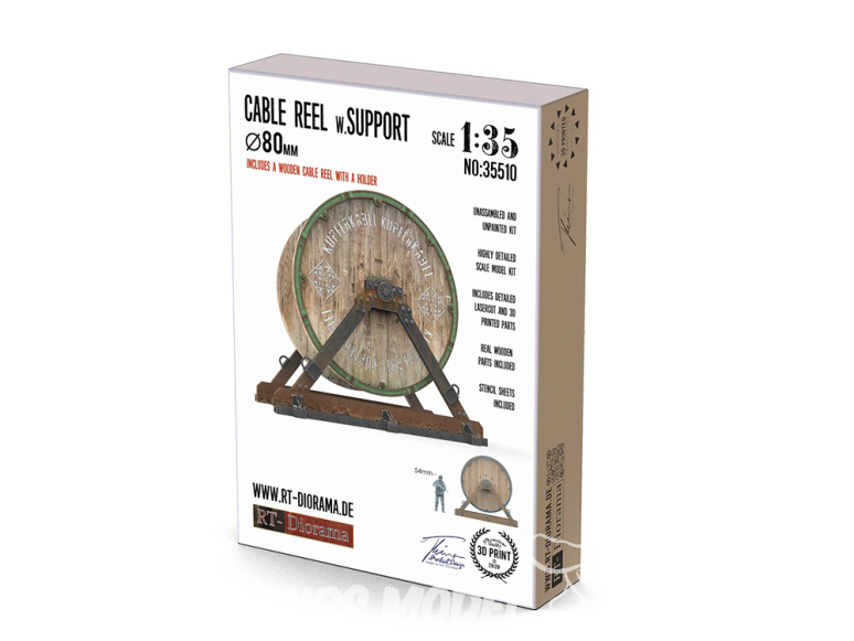 RT-Diorama 35510 Enrouleur de câble avec support Ø80 mm 1/35