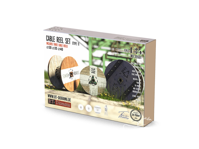 RT-Diorama 35501 Ensemble de tourets de câble Ø30 Ø35 Ø40mm 1/35