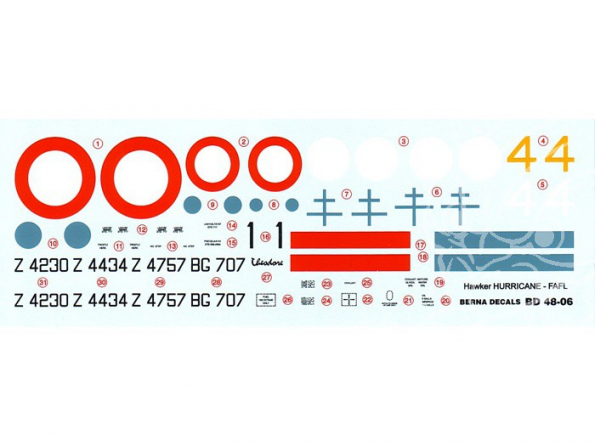 Decalques Berna decals BD48-06 Hurricane Mk.1 Alsace 1/48