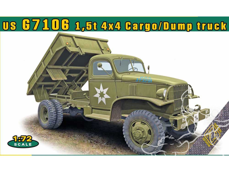 Ace Maquettes Militaire 72600 Camion cargo/benne US G7106 1,5t 4x4 1/72