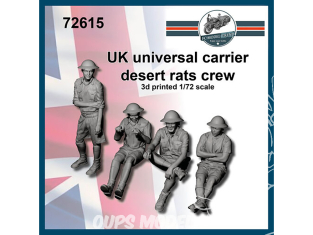 FC MODEL TREND figurines résine 72615 Equipage Britannique rats du désert Universal carrier 1/72
