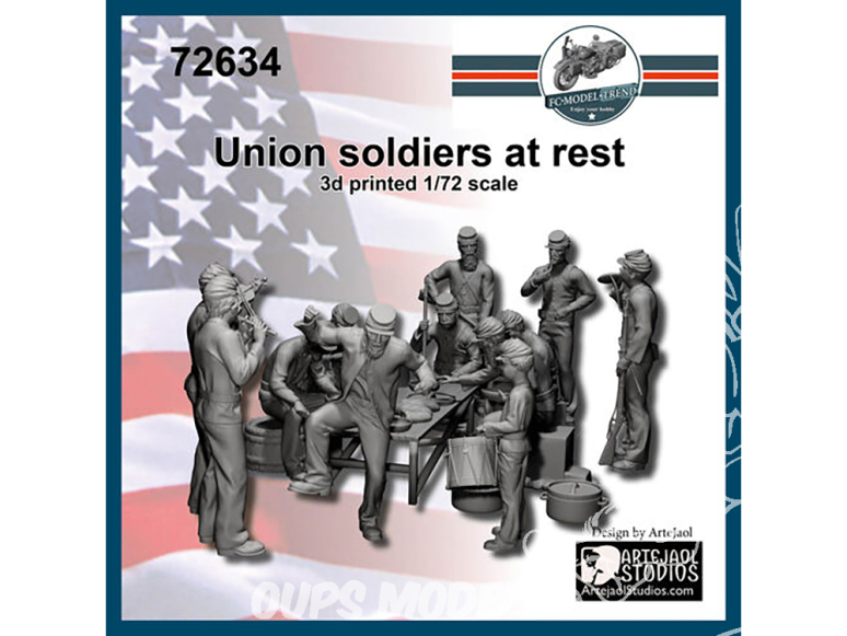 FC MODEL TREND figurines résine 72634 Soldats de l'union au repos 1/72