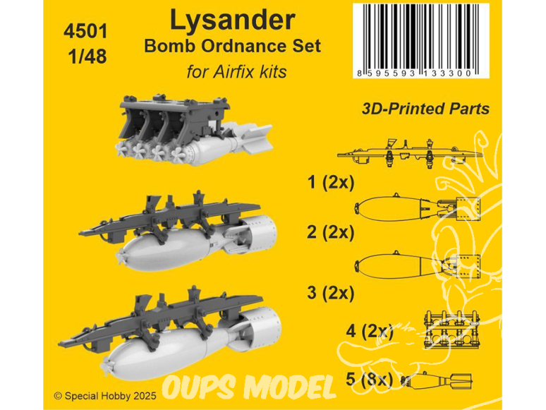 CMK kit resine 4501 Ensemble de bombes pour Lysander kit Airfix 1/48