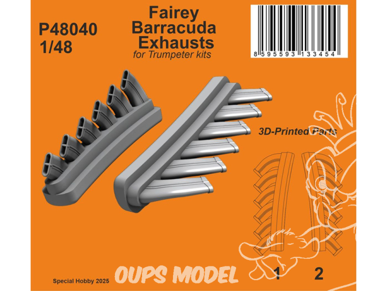 Special Hobby 3D Print P48040 Échappements Fairey Barracuda pour kits Trumpeter 1/48