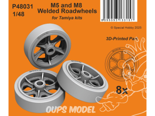 Special Hobby 3D Print P48031 Roues de route soudées M5 et M8 kit Tamiya 1/48