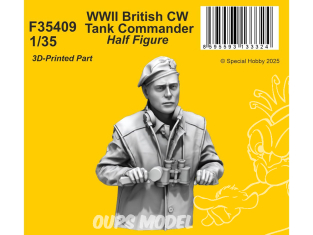 CMK Personnage resine F35409 Commandant de char britannique de la Seconde Guerre mondiale demi-figure 1/35