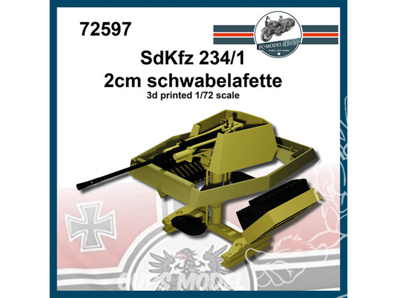 FC MODEL TREND accessoire résine 72597 Sd.Kfz. 234/1 2cm Schwabelafette 1/72