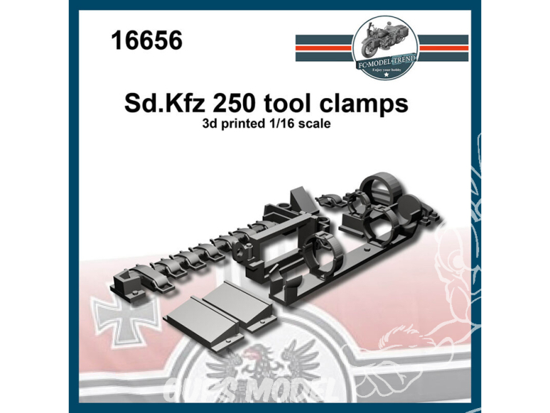 FC MODEL TREND accessoire résine 16656 Clamps outils Sd.Kfz. 250 1/16