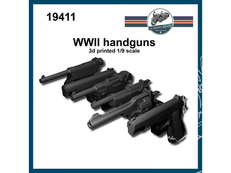 FC MODEL TREND maquette résine 19411 Armes de poing WWII 1/9