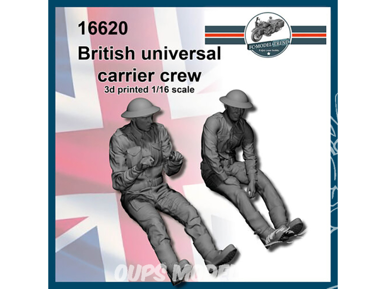 FC MODEL TREND figurine résine 16620 Equipage Britannique Universal Carrier 1/16