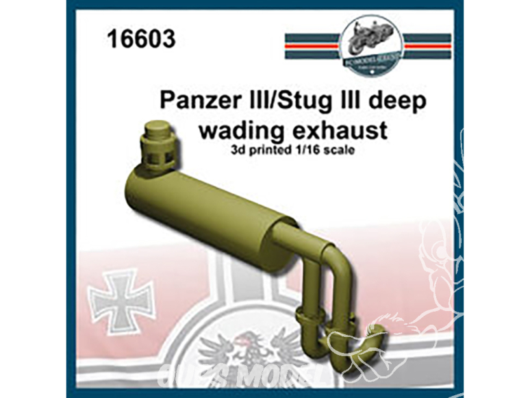 FC MODEL TREND accessoire résine 16603 Echappement pour passage à gué profond Panzer III / StuG III 1/16