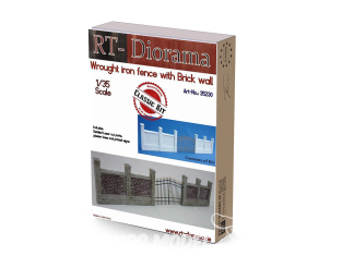 RT-Diorama 35230 Clôture en fer forgé avec mur en briques 1/35