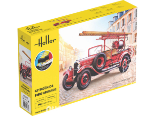 Heller maquette voiture 56733 STARTER KIT Citroën C4 Pompiers inclus peintures principale colle et pinceau 1/24