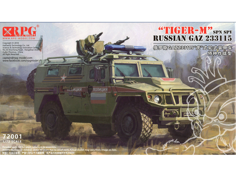 RPG-Model maquette militaire 72001 GaZ 233114 233114 TIGER-M SPN SPV 1/72