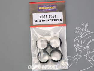 Hobby Design amélioration 03-0554 Pneus souples 18" Dunlop 225/40R18 Z2 1/24