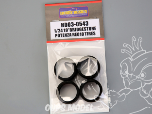 Hobby Design amélioration 03-0543 Pneus souples 19" Bridgestone Potenza RE010 1/24