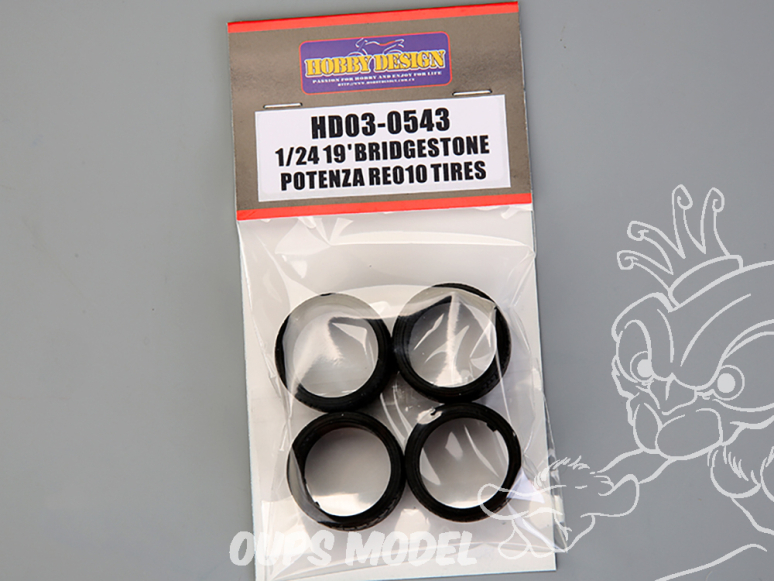 Hobby Design amélioration 03-0543 Pneus souples 19" Bridgestone Potenza RE010 1/24