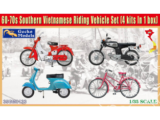 Gecko Models maquettes militaire 35GM0133 Coffret de 4 kits de véhicules 2 roues du sud du Vietnam des années 60-70 1/35