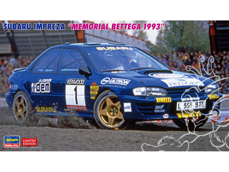 HASEGAWA maquette voiture 20768 Subaru Impreza "Mémorial Bettega 1993 1/24