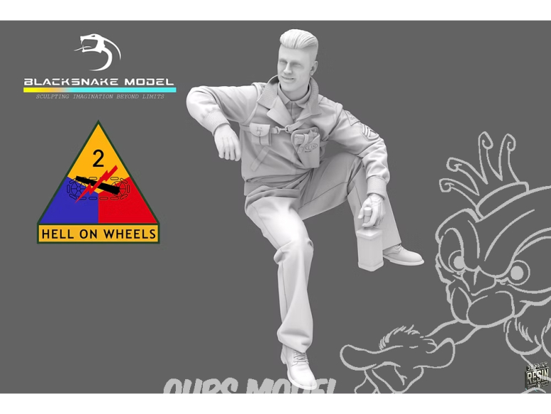 Blacksnake Model figurine CREW-01 Tankiste USA 01 WWII 1/72