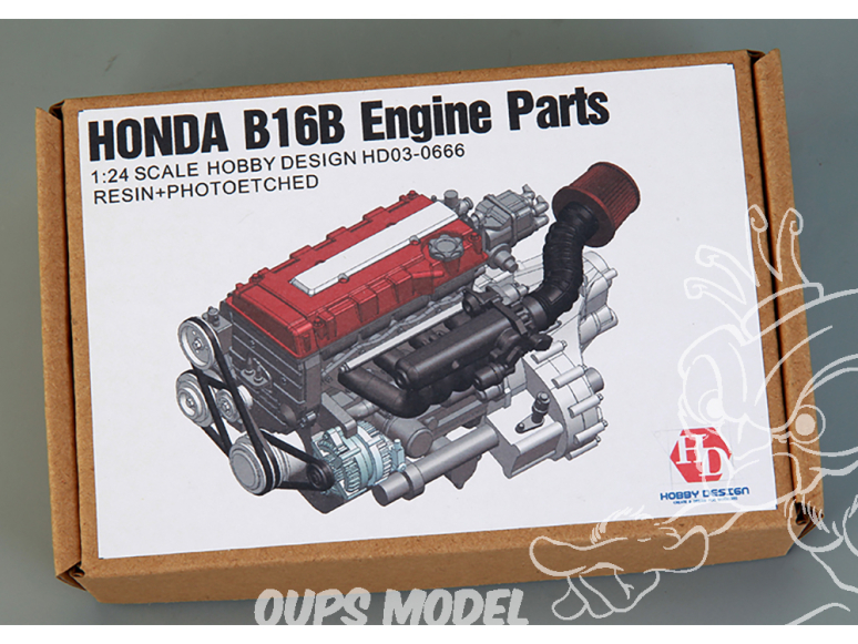 Hobby Design kit d'amélioration voiture HD03-0666 Moteur Honda B16B 1/24