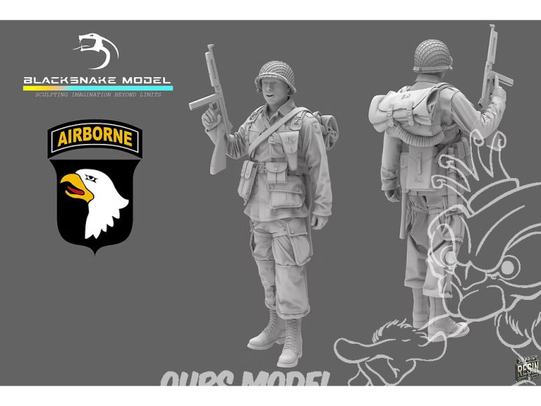 Blacksnake Model figurine ST-08-72 Soldat 101st Airborne figurine 8 1/72