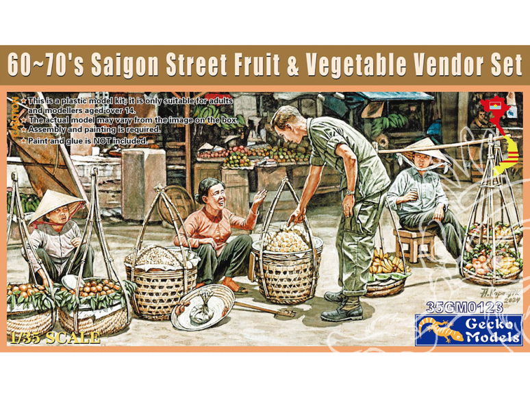 Gecko Models maquettes militaire 35GM0123 Ensemble de vendeurs de fruits et légumes de rue de Saigon figurines inclus 1/35