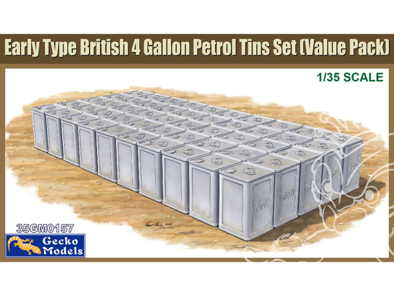 Gecko Models maquettes militaire 35GM0157 Ensemble de bidons d'essence britanniques de 4 gallons type Early 1/35