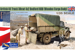 Gecko Models maquettes militaire 35GM0098 Camion britannique GS 30cwt 4x2 Bedford OXD avec benne en bois WWII 1/35