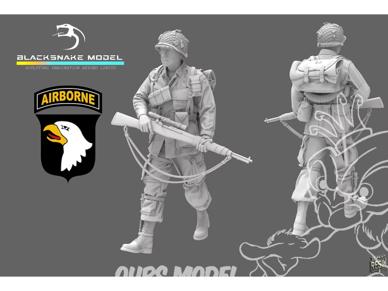 Blacksnake Model figurine ST-12-72 Soldat 101st Airborne figurine 12 1/72